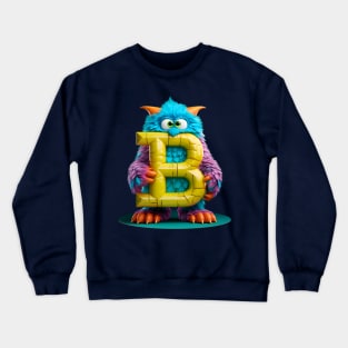 Adorable Kids Monster Alphabet Letter B Funny Back to School Crewneck Sweatshirt